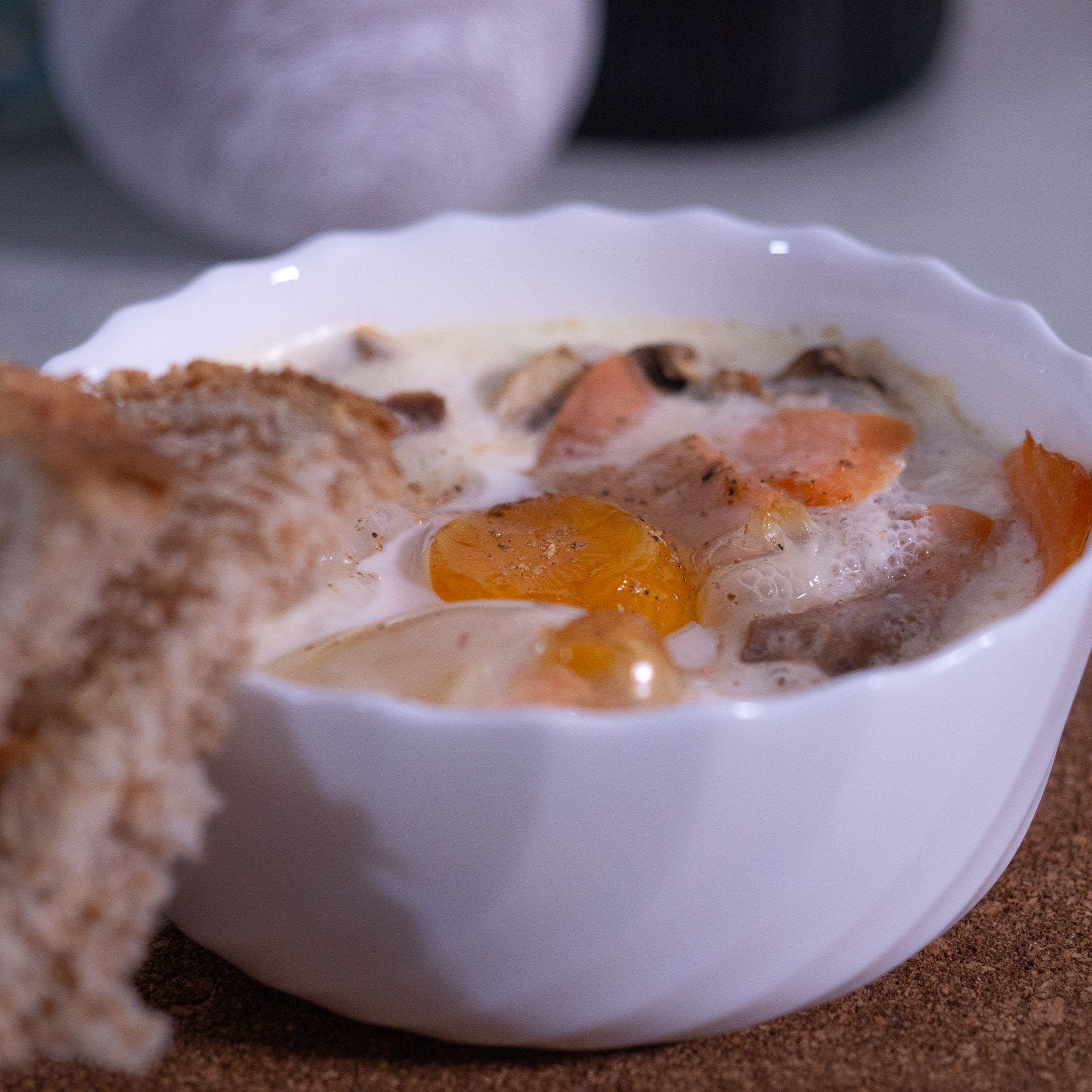 Oeufs cocotte aux champignons