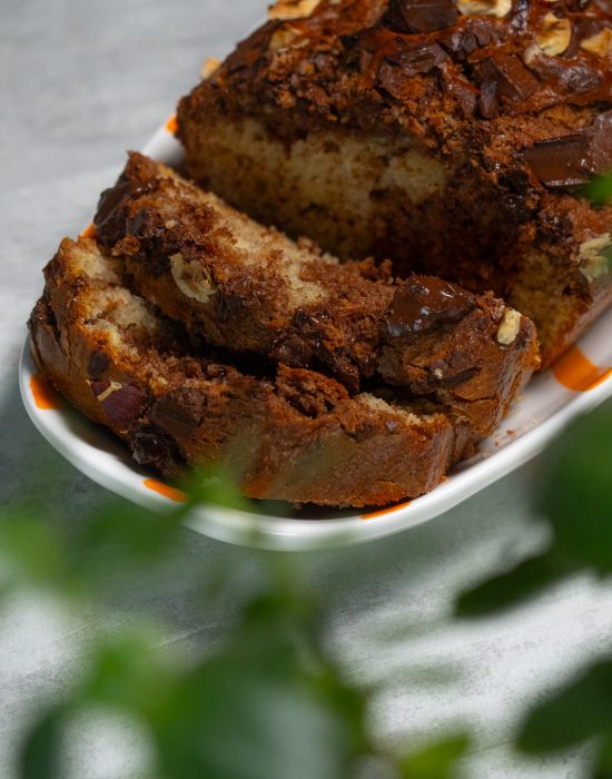 Banana bread marbré